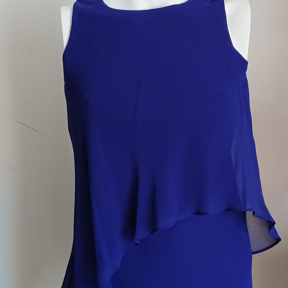 Ralph Lauren Royal Blue Sleeveless Asymmetrical Dress